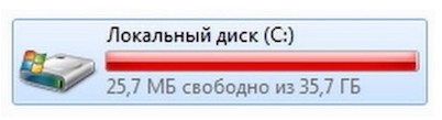 Недостаточно места на системном диске