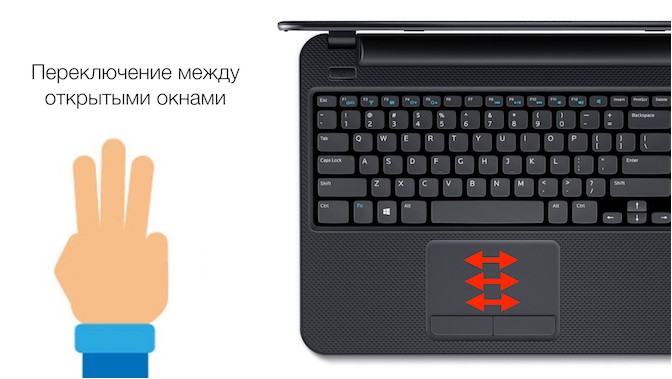 Переключением между окнами жесты windows 10
