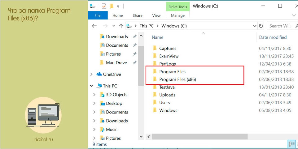 папка, program, files