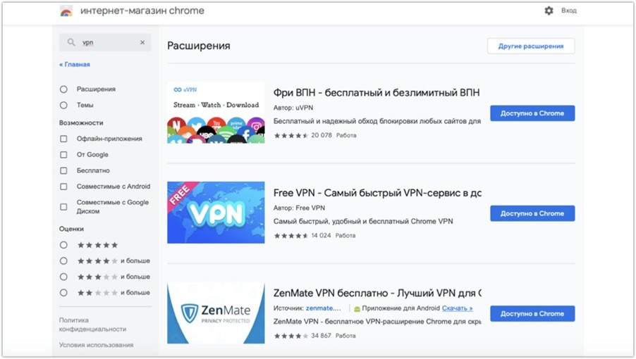 Расширение VPN