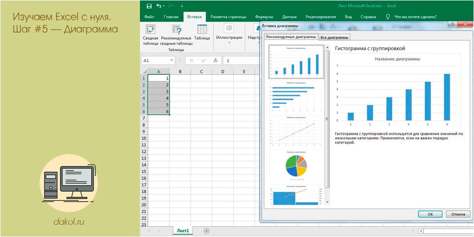 изучаем, excel, диаграмма