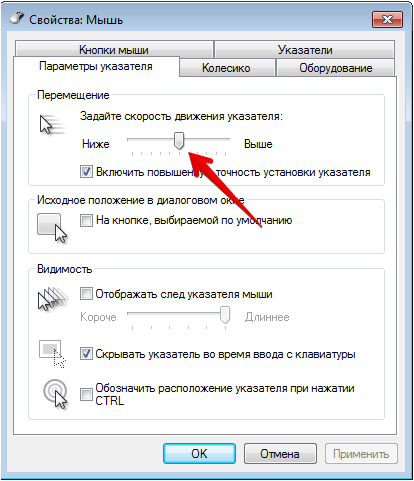 Скорость мыши в Windows 