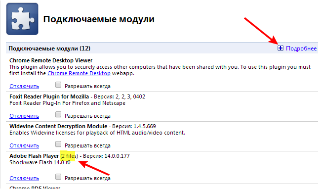Модули в Google Chrome