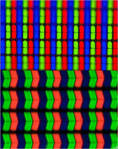 макро фотография TN+film и IPS