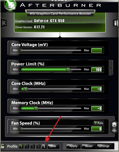 профили в MSI Afterburner