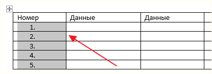 автоматическая нумерация строк в таблице
