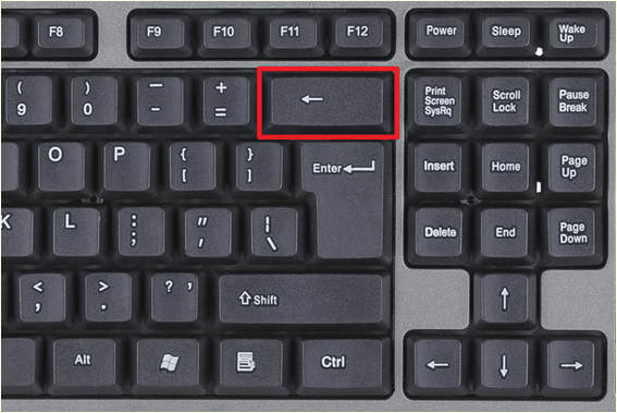 клавиша Backspace