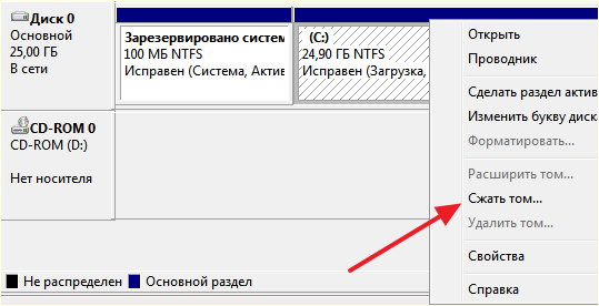 вариант Сжать том