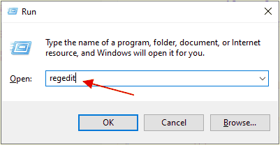 выполните команду regedit