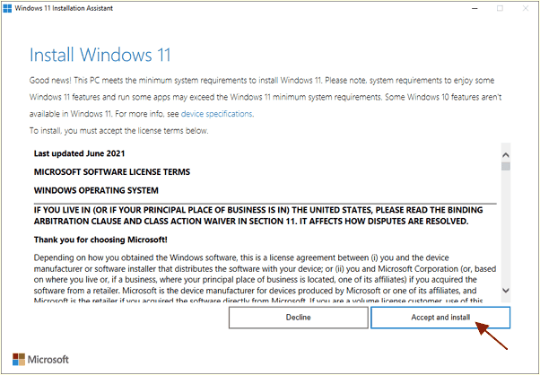 установка обновления до Windows 11