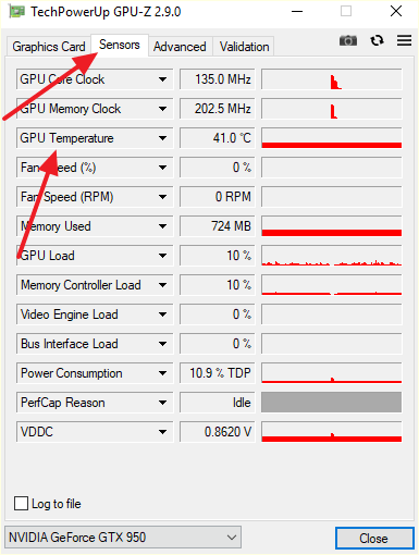 температура GPU в GPU-Z температура GPU в GPU-Z