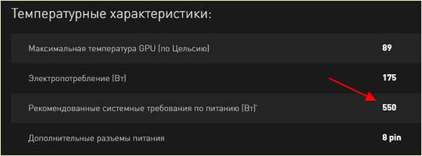 Блок питания для RTX 2060 Super