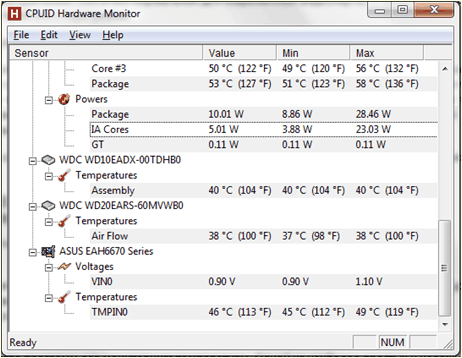 программа HWmonitor.