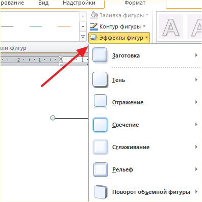 кнопка Эффекты фигур