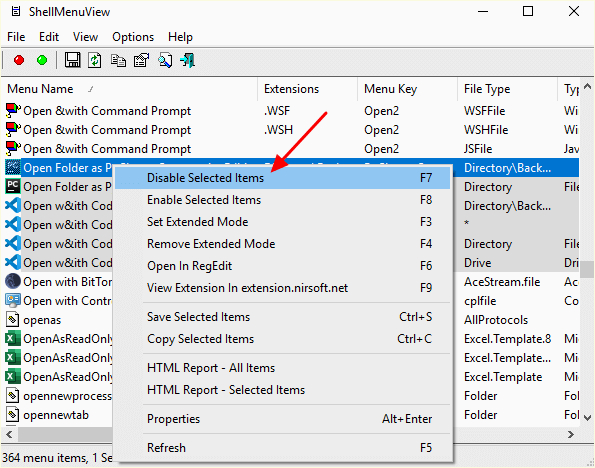 ShellMenuView от NirSoft