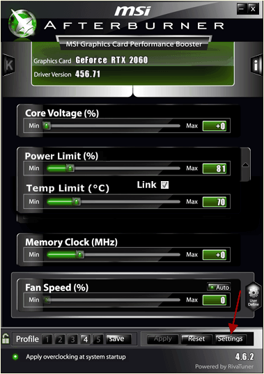 настроить программу MSI Afterburner настроить программу MSI Afterburner