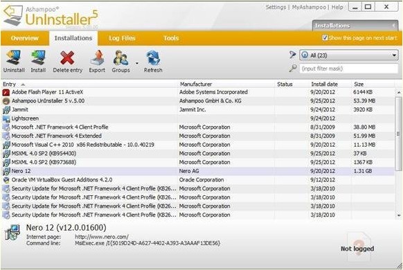 программа Ashampoo UnInstaller