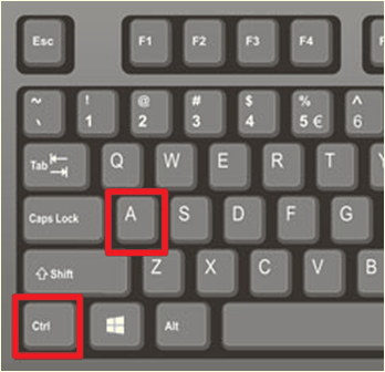 комбинация клавиш CTRL-A