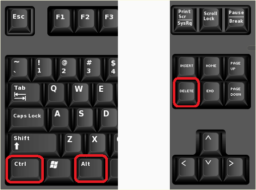 Комбинация клавиш CTRL-ALT-DEL