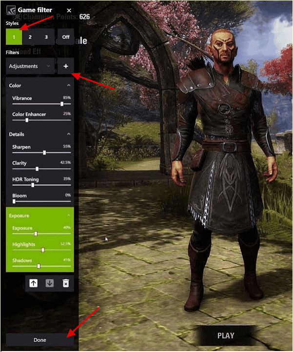 параметры NVIDIA Freestyle