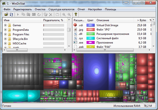 используем программу WinDirStat