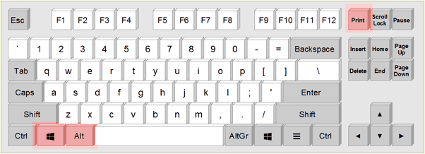комбинация Win-Alt-PrintScreen