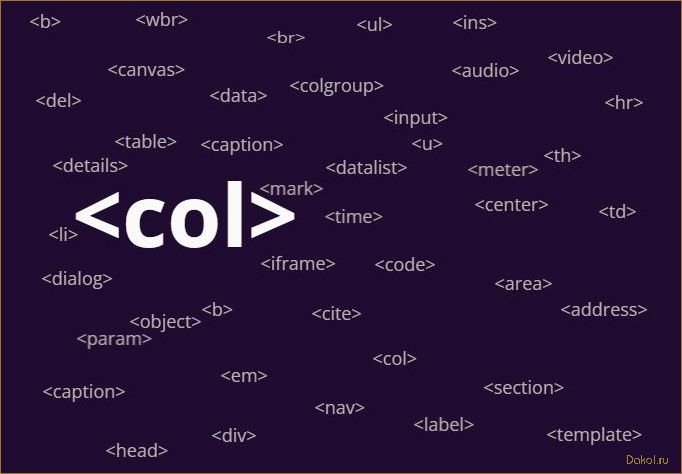 Тег Col HTML: описание и примеры использования 
